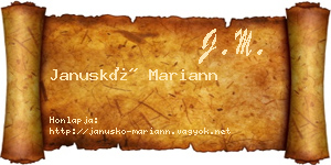 Januskó Mariann névjegykártya
